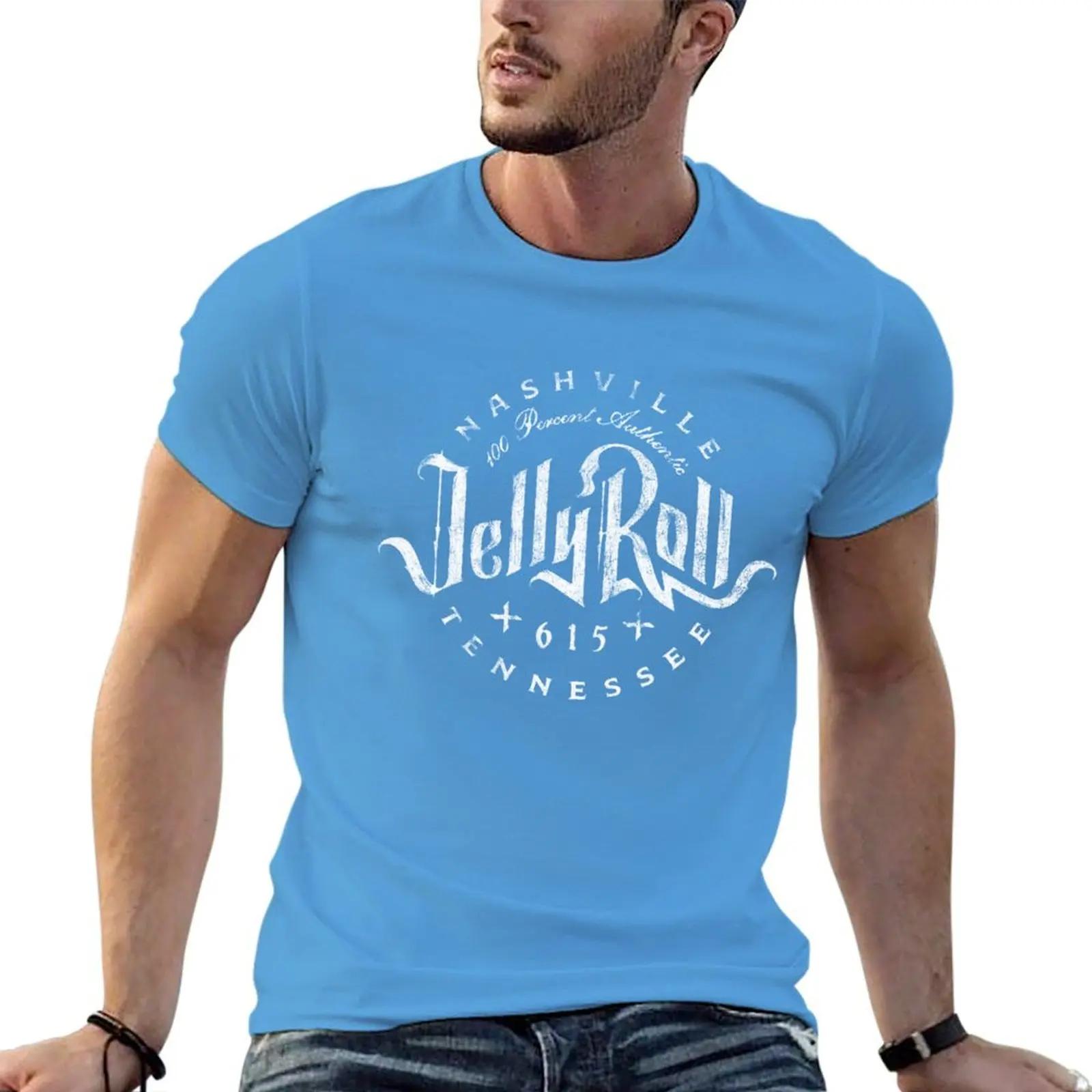 Jelly Roll - Nashville T-Shirt blue archive graphic shirts t shirts for men cotton S
