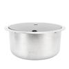 RV Bar Sink 10.2 X 5.1inch Stainless Steel Round Kitchen Sink with Tempered Glass Lid 40mm Drain Hole for Boat Caravan
