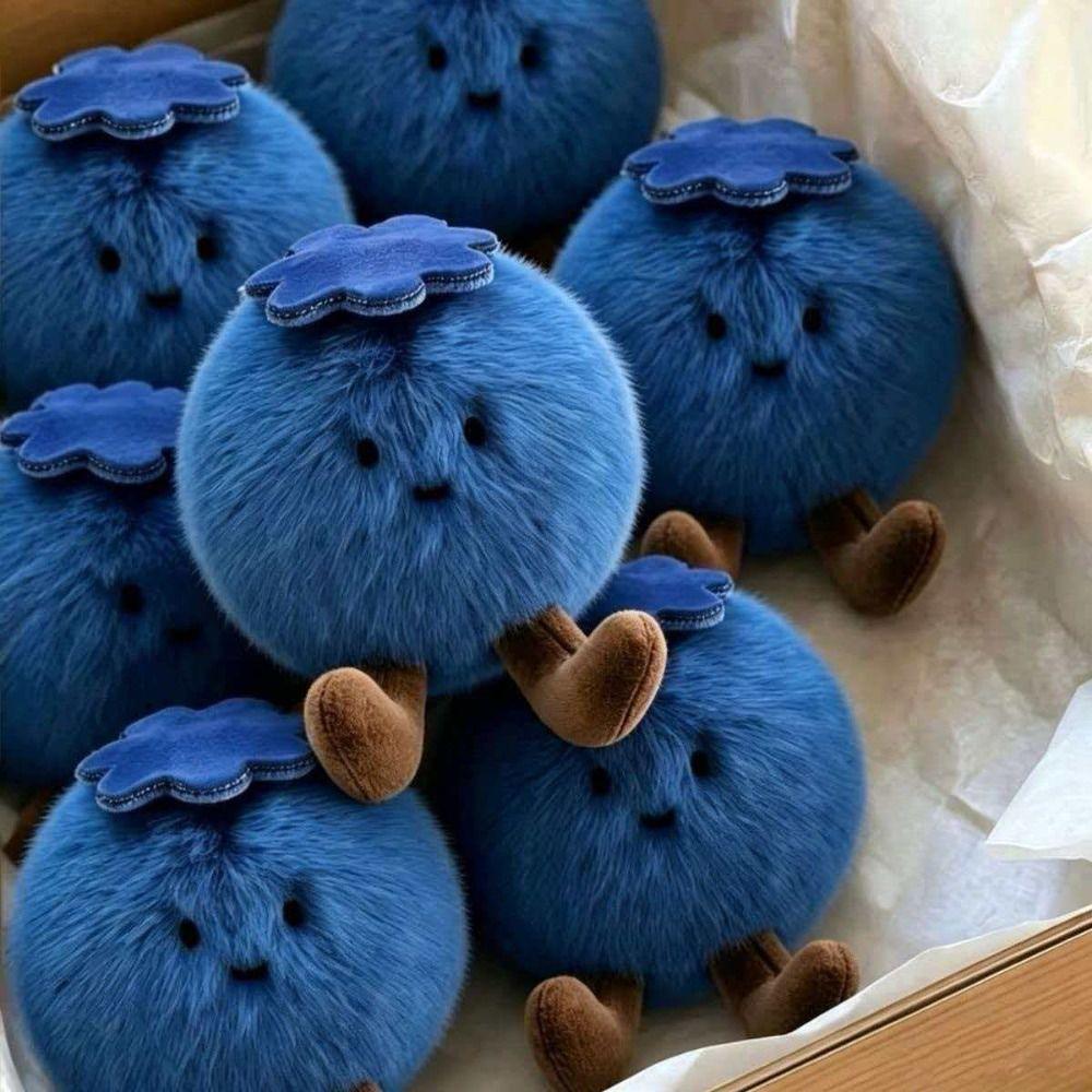 Soft Blueberry Plush Keychain PP Cotton Blueberry Plush Bag Charm Bag Decor