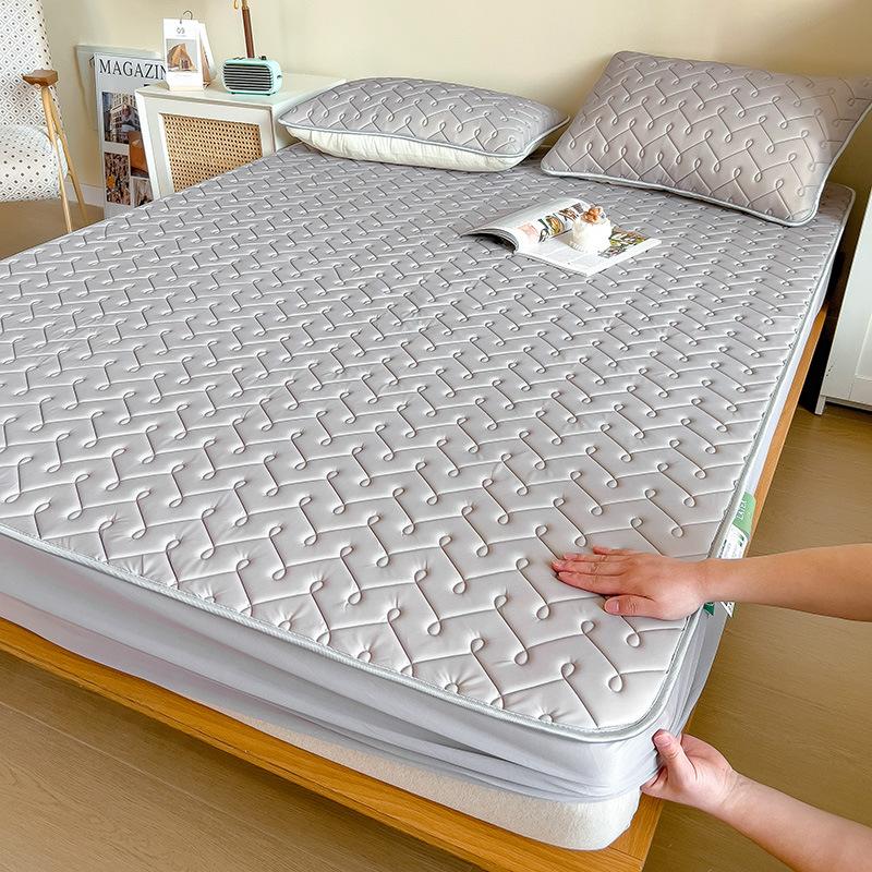 Latex-Schlafmatte für Mutter und Baby, dreiteilige Tagesdecke mit kühler, seidengepolsterter Latex-Matratzenschutzhülle