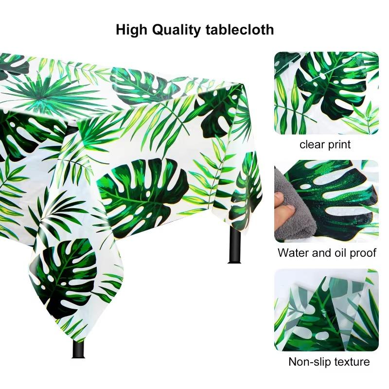 Tablecloth 1PCS PEVA Hawaiian Party Decoration Tableware Disposable Birthday Decoration Tabletop Decoration
