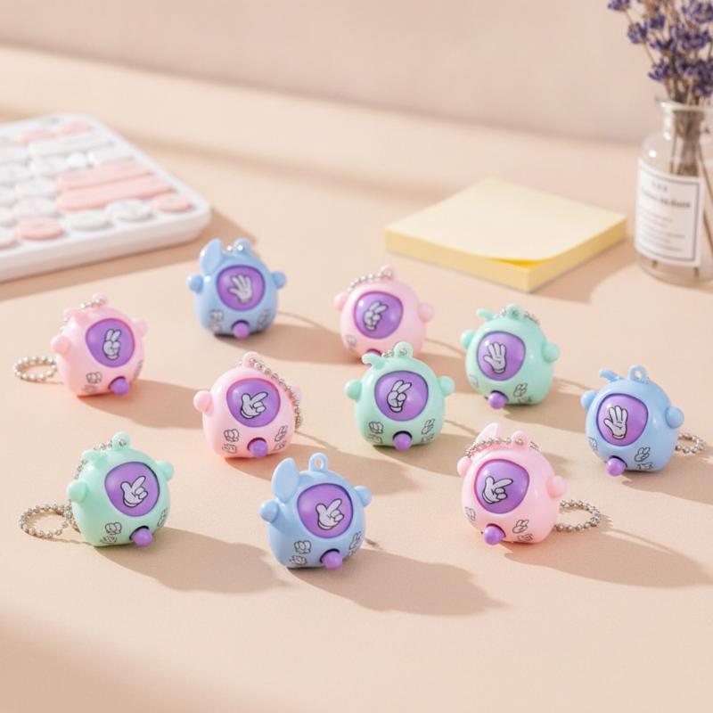 10/20/30/50Pcs Mini Finger Flick Game Toy Rock Paper Scissors Guessing Keychain School Bag Pendant Birthday Party Gift