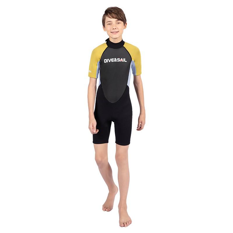 2.5mm Neoprene Wetsuit Kids Youth Snorkeling Surfing Swimming Warm Short Sleeve Full Body Suit