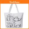 Canvas Tote Bag For Women Large Capacity With Printed Design For Students And Daily Use