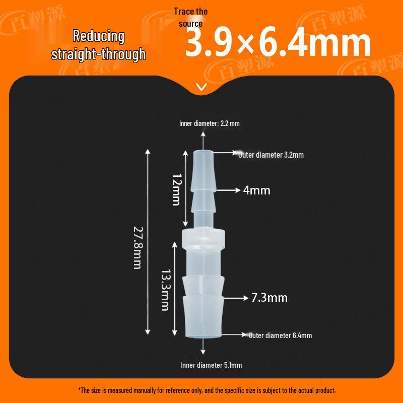 Two-Way Straight Through Plastic Hose Reducer Connector for Fish Tanks