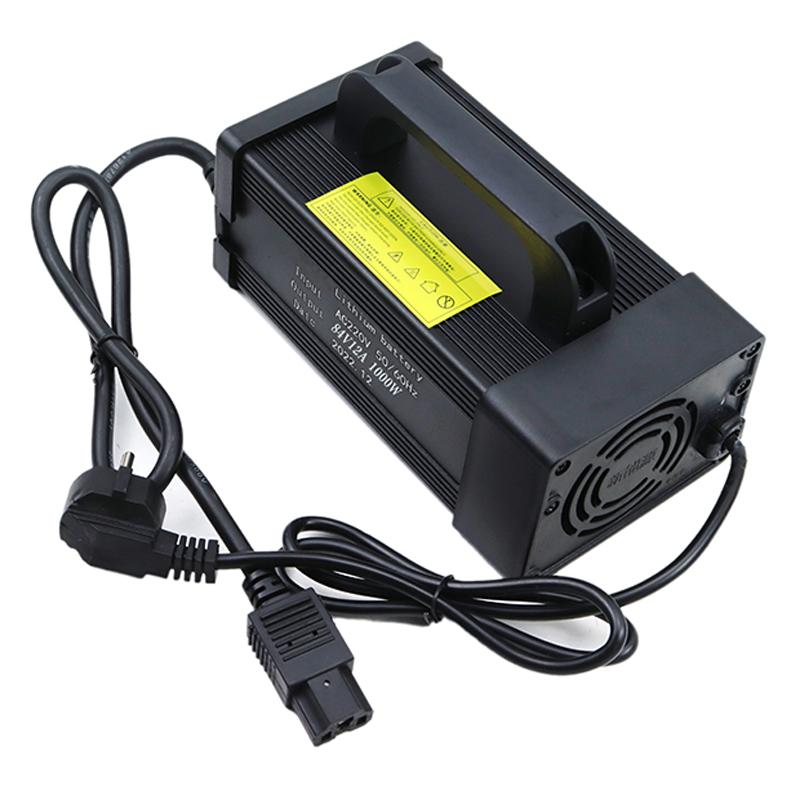 72V 5A 8A 10A 12A 15A 20A Lithium Battery Charger 110V/220V With Fan For 20S 84V E-motorcycle Cells Fast Charging Aluminum Shell