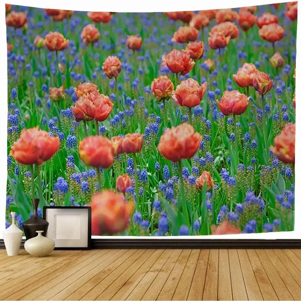 

Садовый пейзаж Гобелен Украшение офиса Гостиная Домашний настенный гобелен 100x75cm