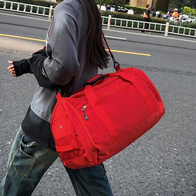 Fashionable Sports Dry-wet Separation Training and Fitness Bag, Large-capacity Hand-held Travel Bag with A Pull Handle and Shoe Compartment