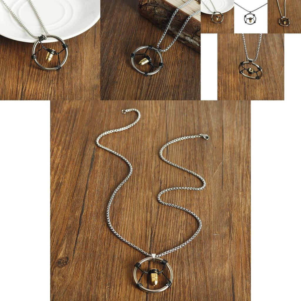 Cyberpunk 2077 Bullet Pendant Necklace With Geometric Design For Men And Women