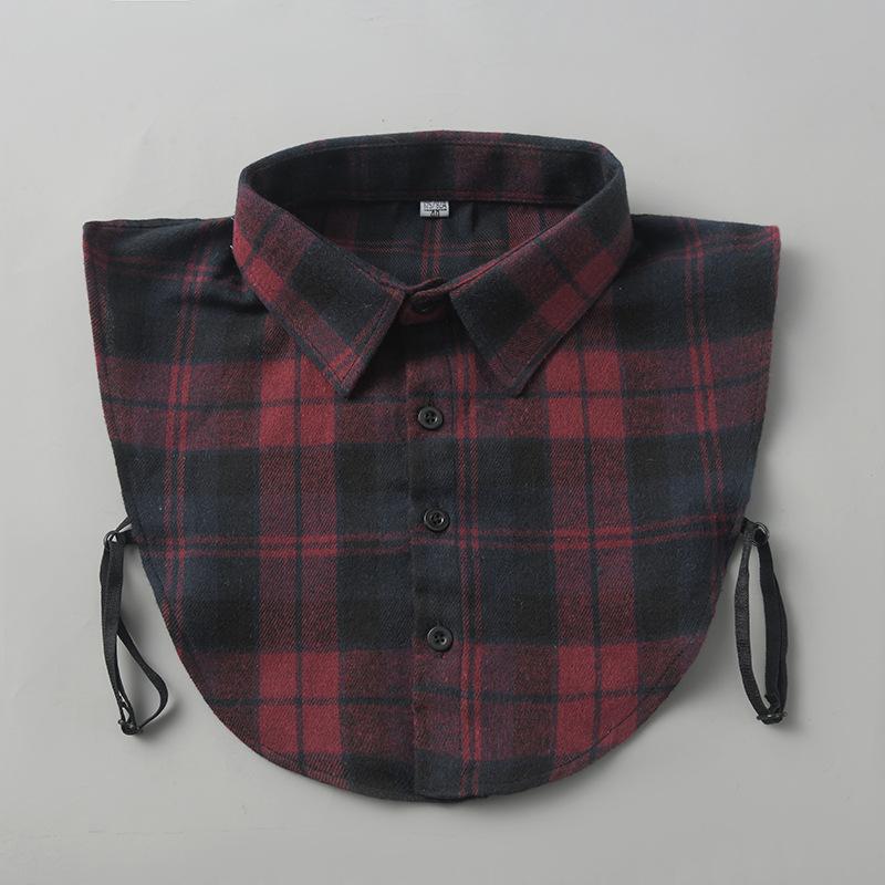 Perfect Match Plaid Fake Collar Shirt Men  Removable False Collar Shirt Fake Collar For Women Men Size 38 To 44 Detachable Nep Kraagie