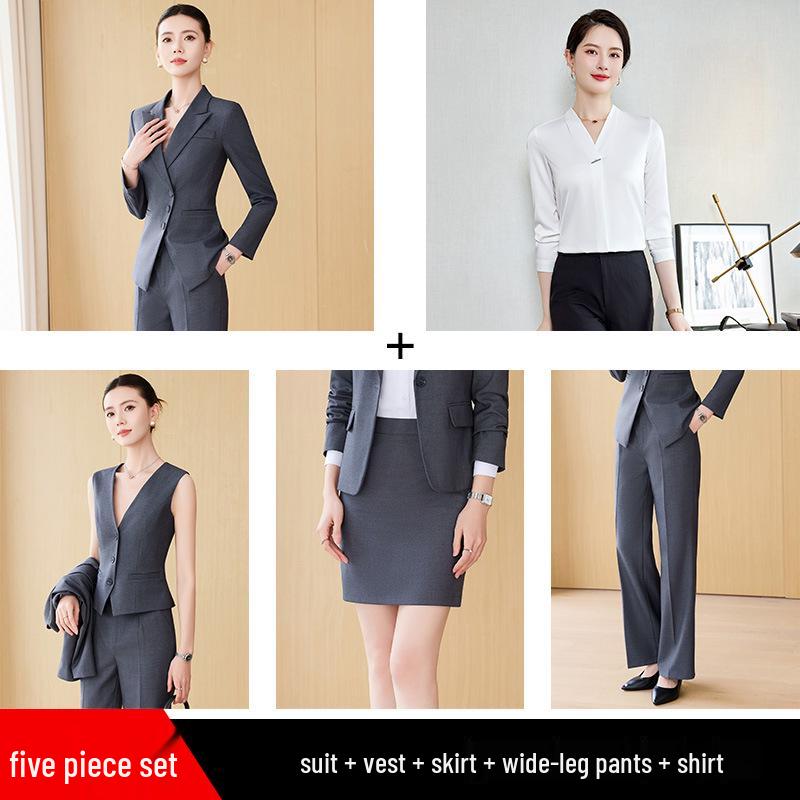 Wysokiej klasy jesienno-zimowy profesjonalny garnitur smart dla kobiet na podróże służbowe i wydarzenia formalne