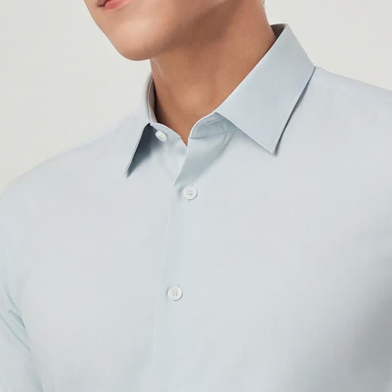 YOUNGOR Men's Wrinkle-Resistant Short-Sleeve Shirt VSTP114773SBA