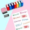 Colorful German & French Teacher Stamps Set - 8 Motivational and Encouraging Designs for Classroom & Homework