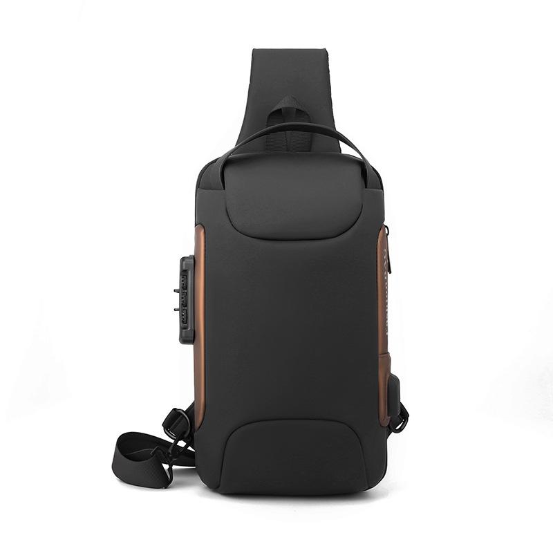 TS JYL Laptop bag,Men Crossbody Bag Anti-Theft Lock Oxford Cloth Sports Shoulder Chest Bag