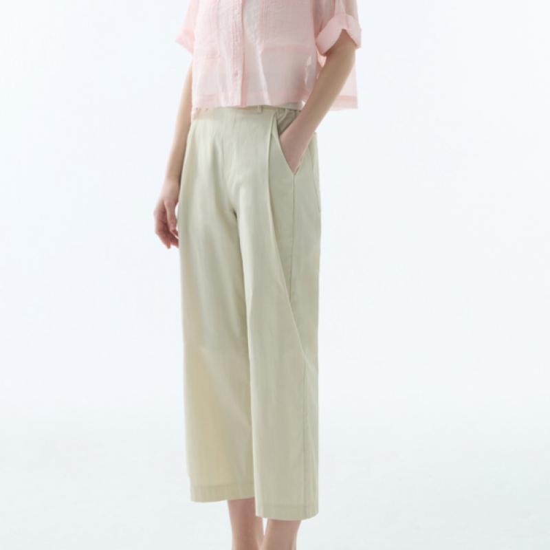 Baiyu Women Basic Pleat 8 Length Pants Set D6ntw