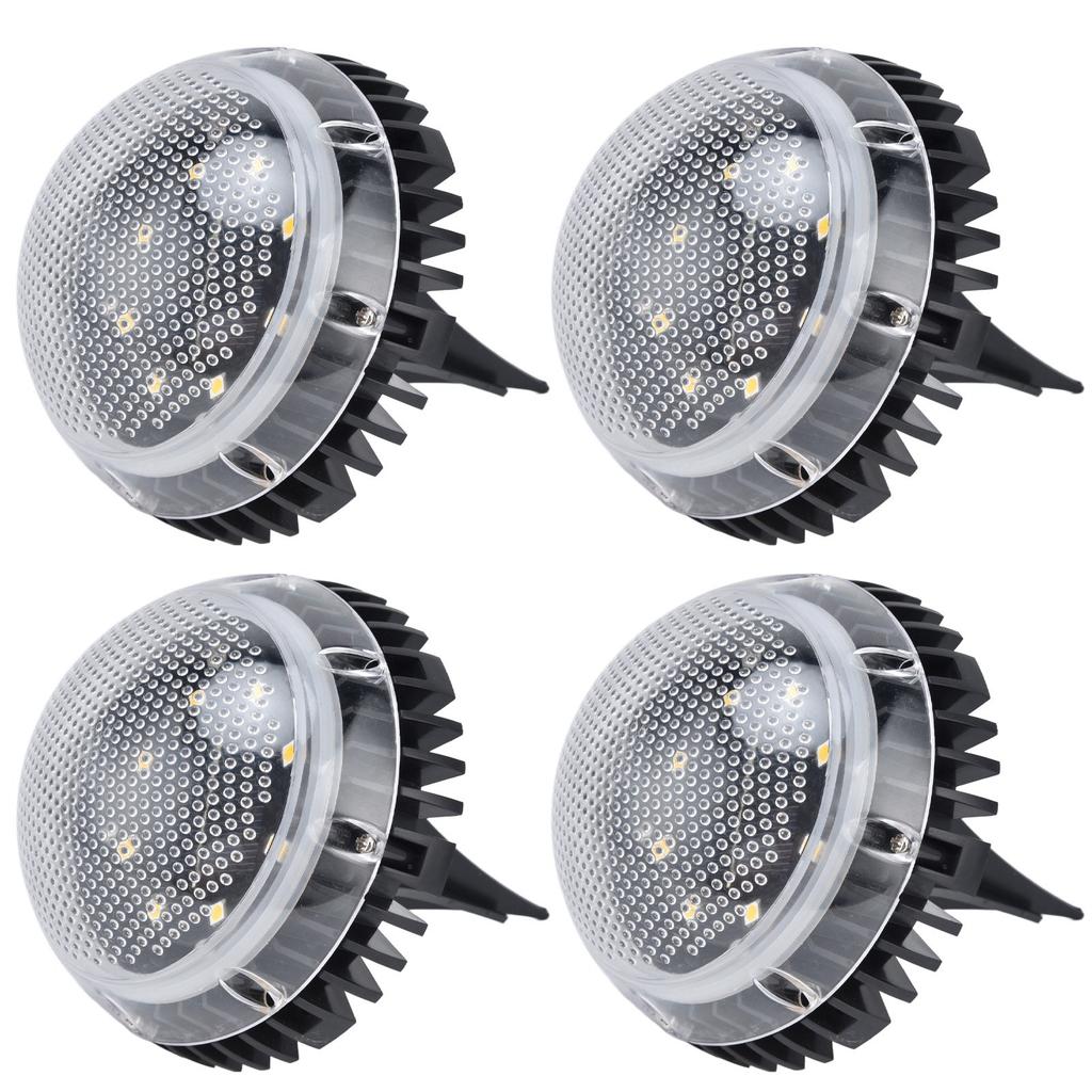 4Pcs Solar Ground Lights Waterproof Color Gradient 8 LEDs Disk Solar Deck Lights for Outdoors