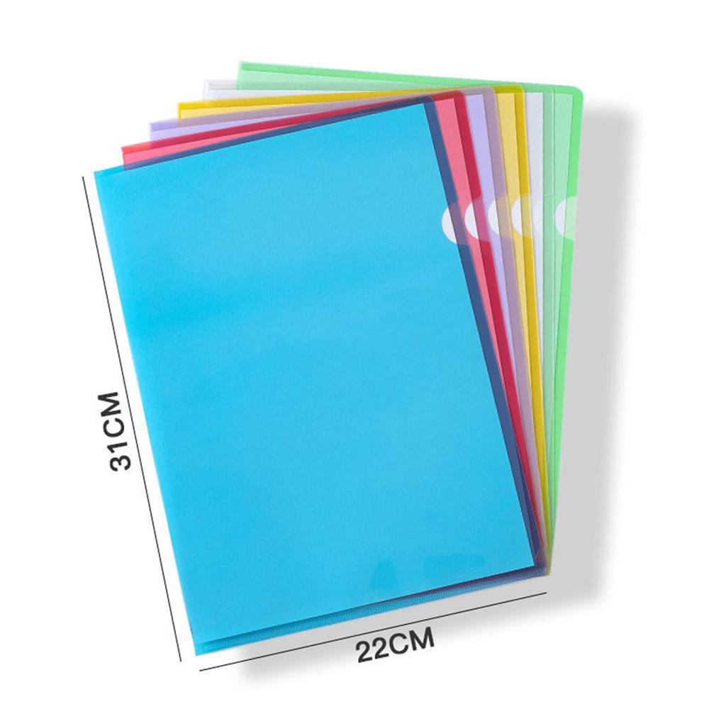 30 PCS A4 Clear Plastic Folders 6 Assorted Colors Plastic Document Sleeves File Folders for Office School Home Organization