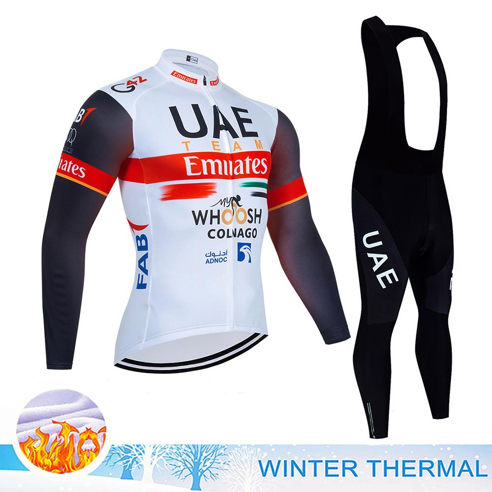 2026 UAE Cycling Clothing Man Winter Thermal Fleece Cycling Jersey Man Men's Bicycles Road Bike Jerseys Cycle Jersey Set Sport Suit