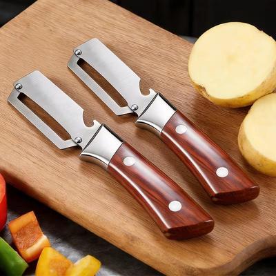 Stainless Steel Multifunction Vegetable Peeler Fruit Potato Peeler with Bottle Opener Kitchen Tool for Carrot Cucumber