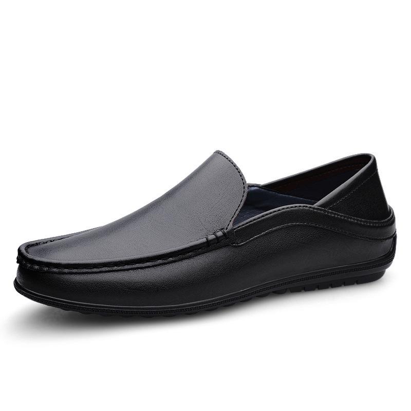 Men's Leather Loafers: Slip-On Low-Top Casual Driving Mules for Spring/Summer