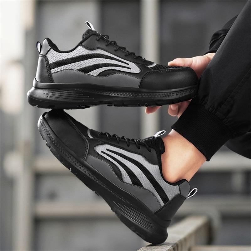 Breathable Men Work Safety Shoes Anti-smashing Steel Toe Cap Working Boots Construction Indestructible Work Sneakers Men Shoes