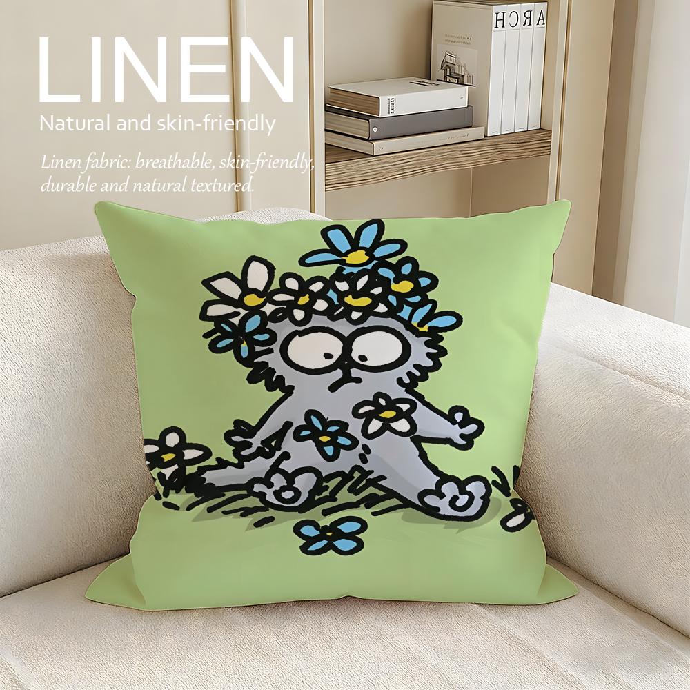 Cute Simons Cat Cushion Cover Pillowcase Set Pcs X X Breathable Washable Sofa Cushion Cover