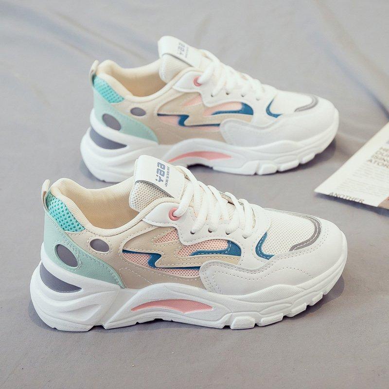 Damen Freizeitschuhe, Dicksohlige Dünne Mesh-Schuhe, Atmungsaktive Sportschuhe