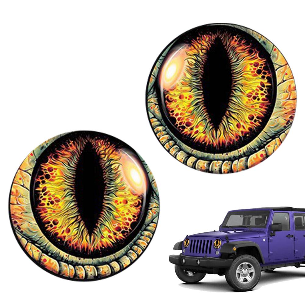 Headlight Decal 3D Stereo Beast Eyes Stickers Weather Resistant Reflective Car Window Bumper Decoration Stickers For Truck
