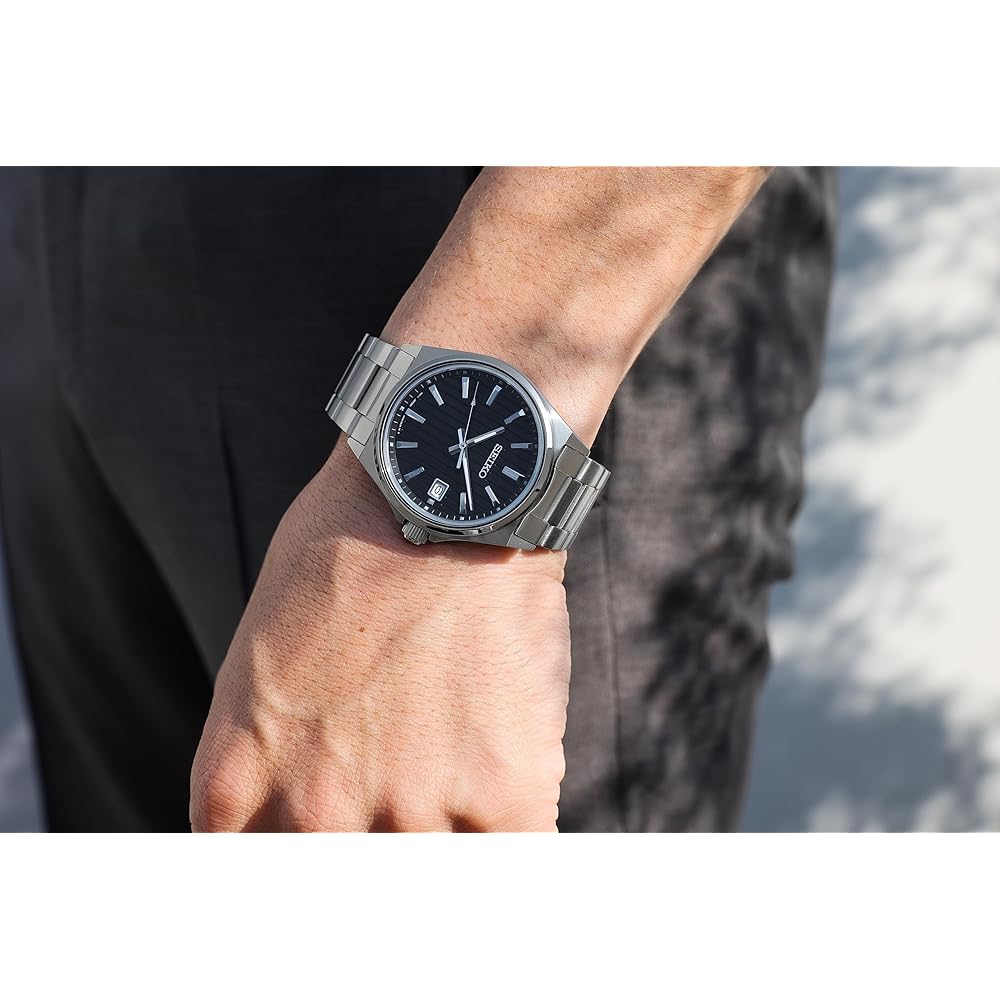 Seiko Selection SBTH005 Men's Quartz Watch Black Dial Stainless Steel 10 ATM Water Resistant Adjustable Strap