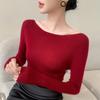 Yangzi Women’s One-Shoulder Slim Fit 100% Wool Sweater for Spring, Autumn, and Winter