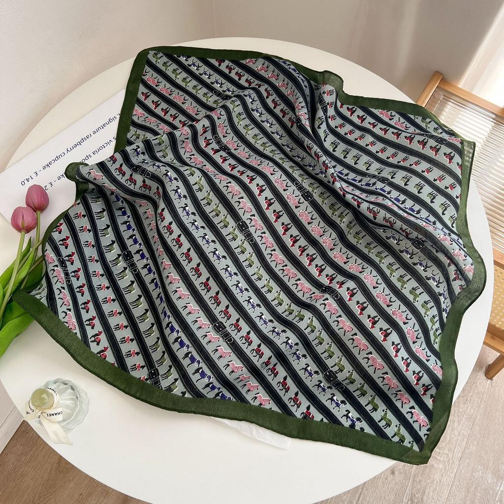 [Collection] Velvet Silk Scarves Women'S Versatile High-End Square Scarves Neck Scarves Spring And Autumn Retro