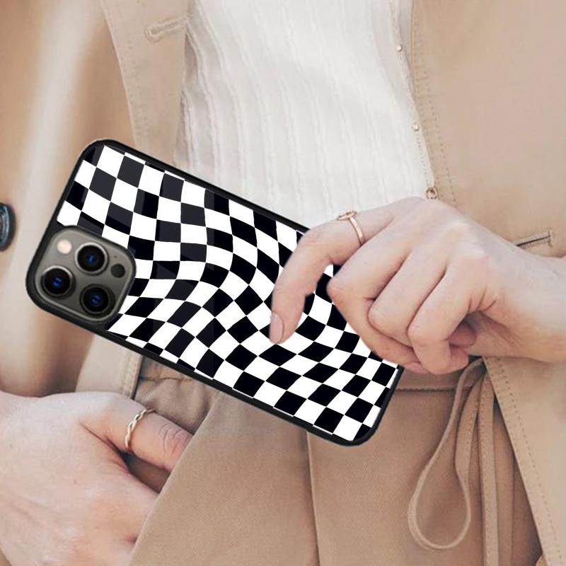 Checkerboard Mustard Yellow Magnetic Phone Case For APPLE iPhone 17 Air 16 14 13 12 Pro Max 15 Plus Wireless MagSafe Cover