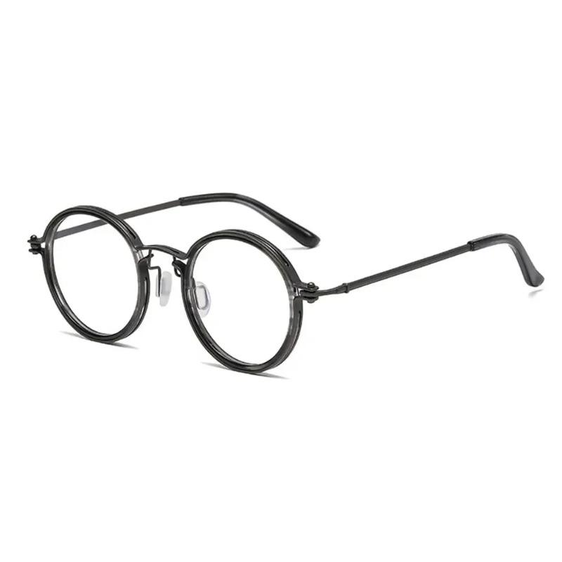 Fashion Alloy Optical Glasses Frame Men Anti Blue Light Clear Lens Vintage Metal Frame Myopia Eyewear