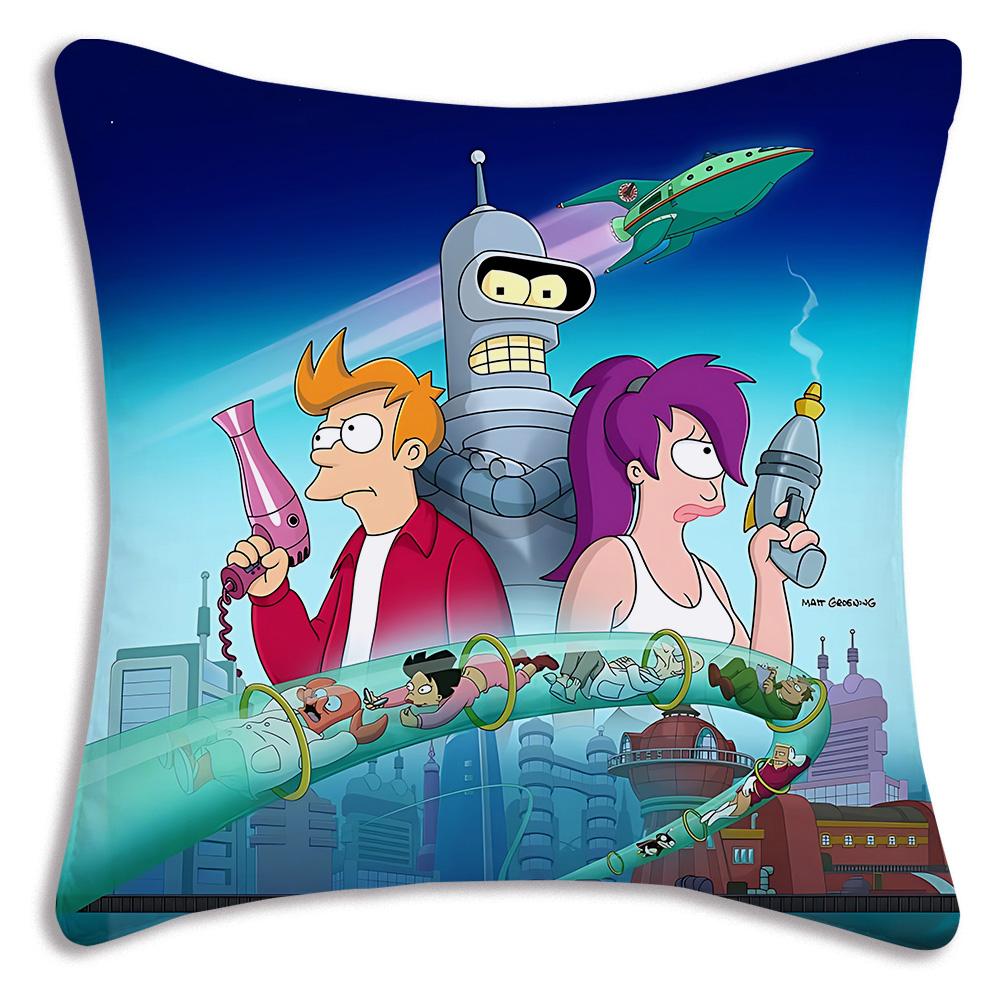 Classic movie F-Futuramas Pillow Covers Cartoon Sofa Decorative Home Double-sided Printing Short Plush Cute Cushion Cover