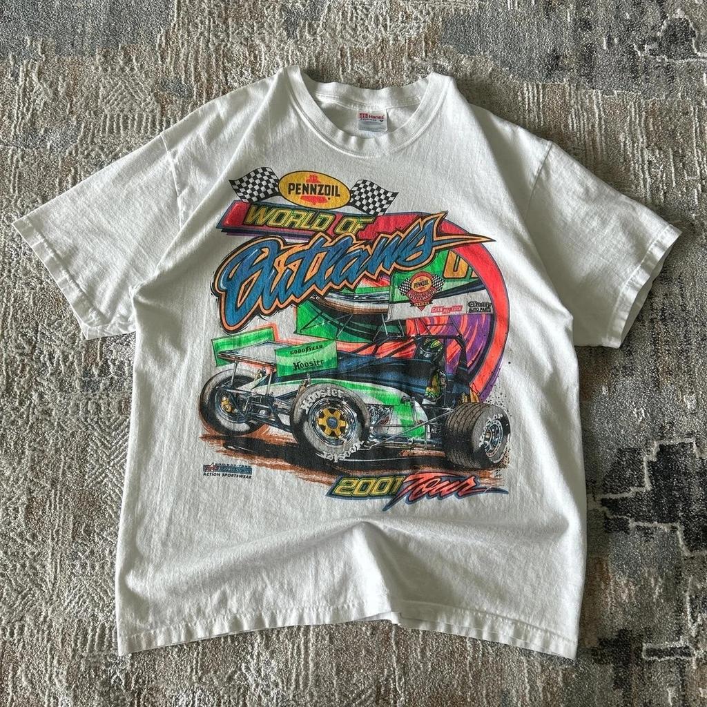 Pennzoil World of Outlaws Dirt Racing Nascar Short Sleeve White Unisex T Shirt Unisex T-Shirt