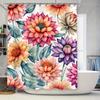 Beautiful Watercolor Flowers Printed Shower Curtain for Bathroom Decoration Multiple Sizes Available