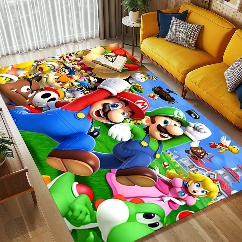 Tapis de Sol Antidérapant Super Mario Bros pour Salon Tapis Doux pour Chambre à Coucher Salle de Jeu Canapé Bureau Décoration Intérieure Paillasson Cadeau de Noël C9301434