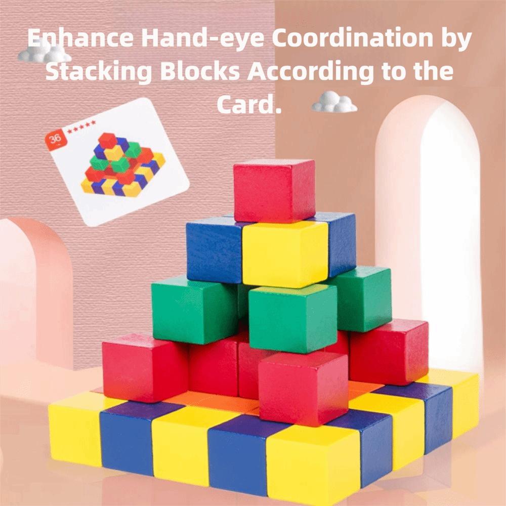 A Box Poratable Wooden Puzzle Creative Three-Dimensional Toy Cube Block Toy  Educational Use