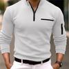 Herenpoloshirt T-shirt met lange mouwen Heren 1/4 rits Sport Solid Business Golftops