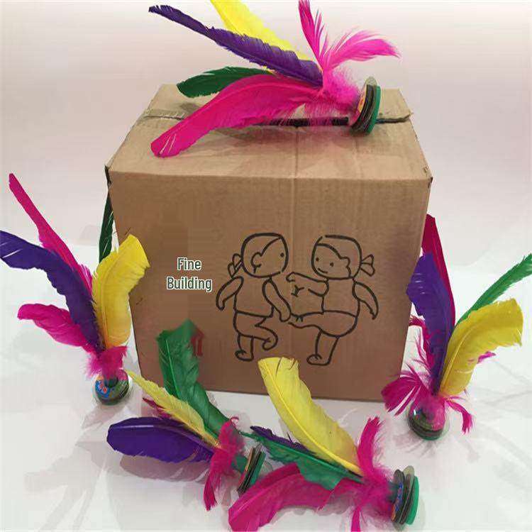 Colorful Jianzi Feather Kicking Shuttlecock for Students - Large, Goose Feather