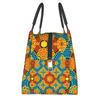 Bolsas de Almuerzo Personalizadas Coloridas con Estampado de Flores Africanas Ankara para Hombres Mujeres Calentador Térmico Aislado Fiambreras para Trabajo Pinic o Viajes