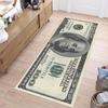Trendy Make Some Money Dollar Long Runner Rug Bold Black Gold Print Durable Wear-resistant Non-slip Carpet for Hallway Entryway
