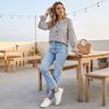 Women's Striped Ruffle Long Sleeve Blouse Casual Top