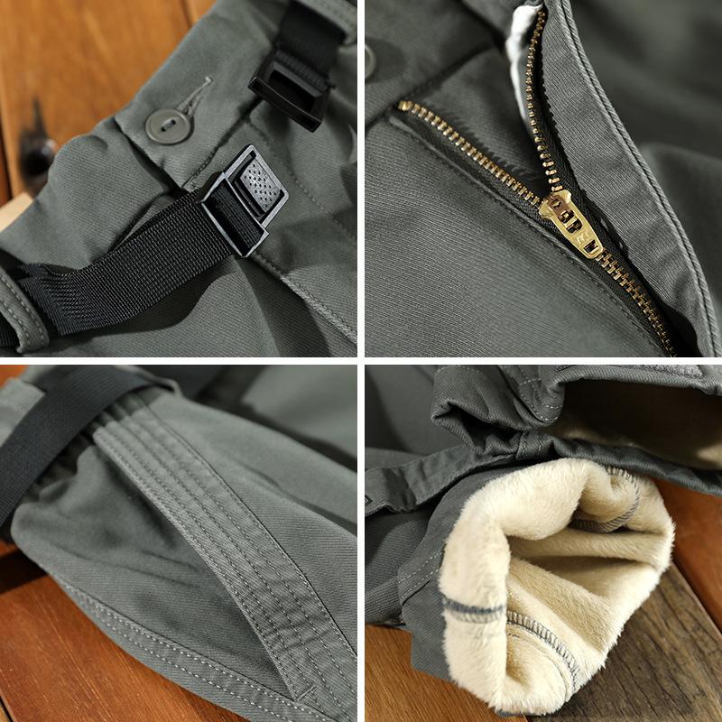 Pantaloni Cargo in Velluto da Uomo Autunno Inverno Pantaloni Larghi con Cintura Comodi Morbido Cotone Tasche Pantaloni Retro Street