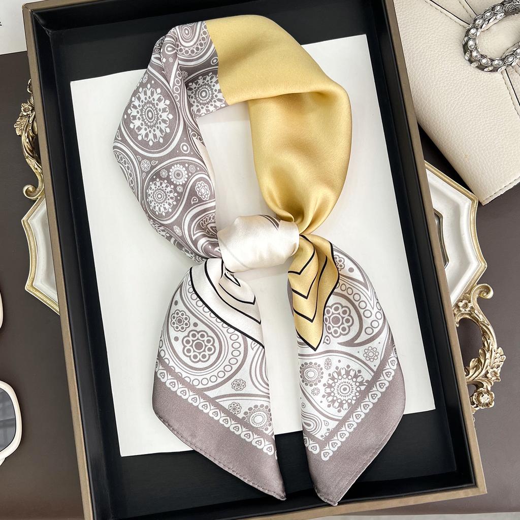 111% Mulberry Silk 71 Square Scarf, New Sky City Professional Decorative Scarf, Commuting To Work Versatile Silk Scarf