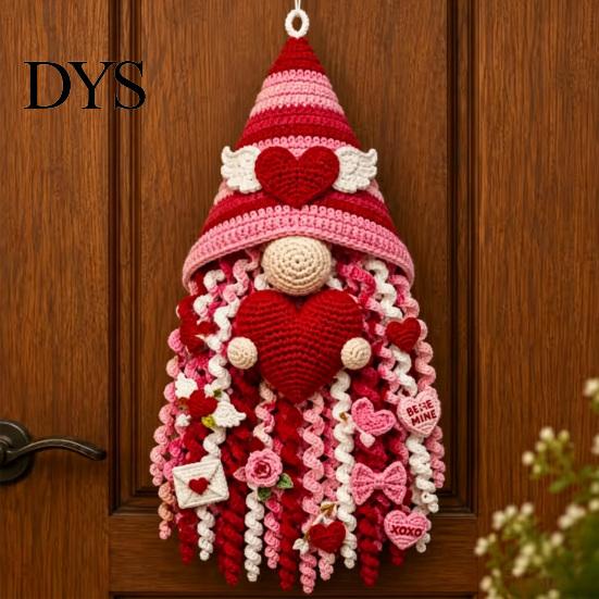 Feiertags-Türhänger DIY Saisonales Häkel-Hänger-Set, 3D-Wichtel Gestrickte Hängedekoration Projekte Basteln, Handgefertigtes Ornament für Anfänger