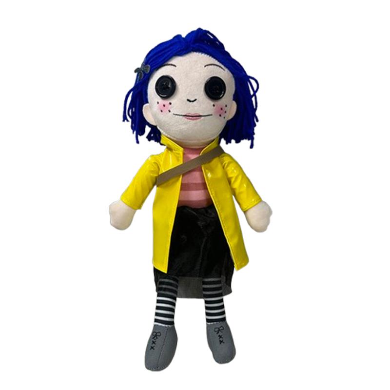 New Coraline Button Eyes Plush Doll Soft Stuffed Rag Toy Horror Movie Figure Collectible Gift For Fans And Kids