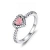 Elevated Red Heart Ring copper Band of Pink Hearts Black Zircon Bow New Ring Do It Yourself Women Fine Jewellery Christmas Gifts