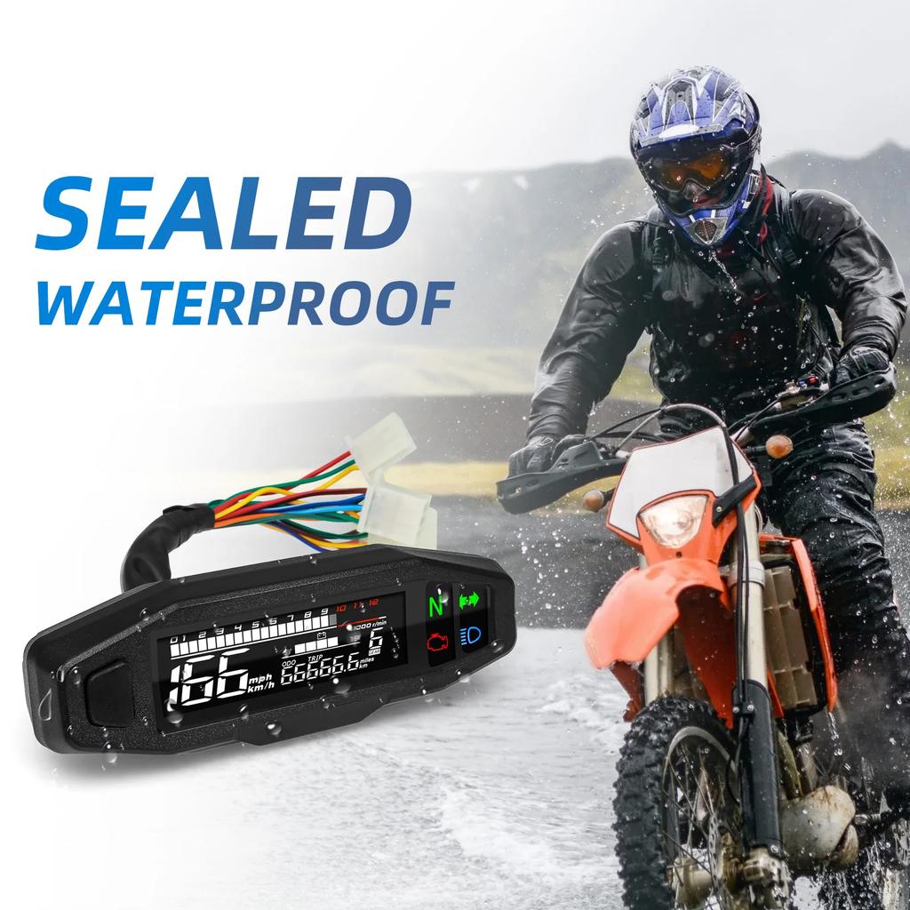 Universal Digital Meters Instrument New Motorcycle Speedometer Oil Gauge Tachometer Cluster Turn Signal Light Indicator