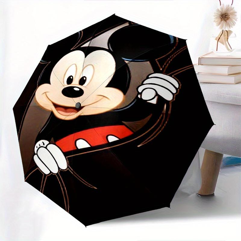 Mickey Mouse,Cartoon Character Automatic Umbrella   Tri Fold Portable Umbrella, Best Holiday Gift for Men and Women, Durable Iron Frame, Pla